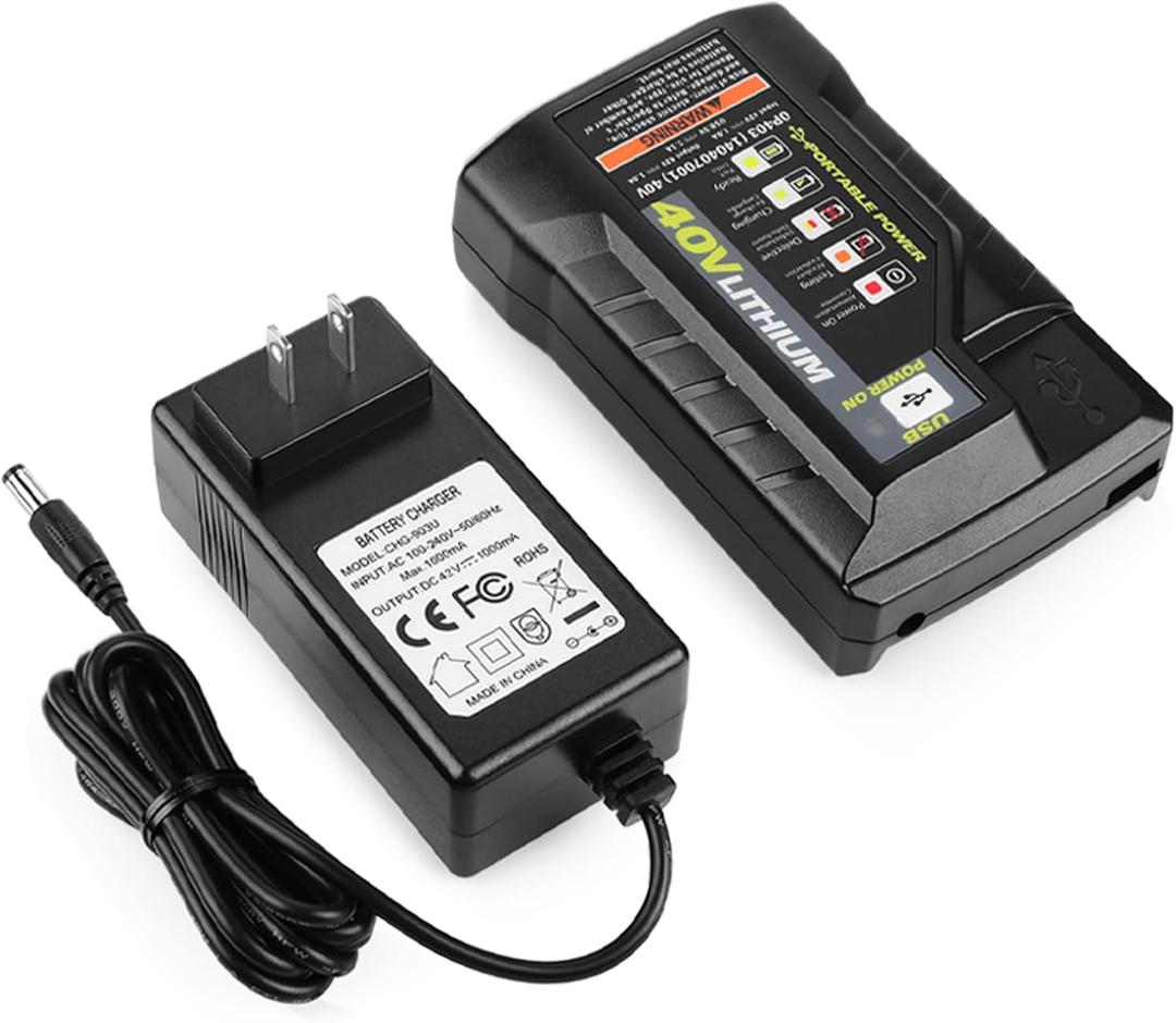 energup 40Volt OP404 40V Lithium-ion Battery Charger for Ryobi 40V Battery Charger
