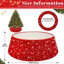 FOTSHARER Red Christmas Tree Collar 28.8 Inch Large Tree Collar Velvet Round Tree Base Metallic Tree Skirt Vintage Christmas Tree Skirt Box Sequins Xmas Tree Ring for Christmas Family Gathering Party