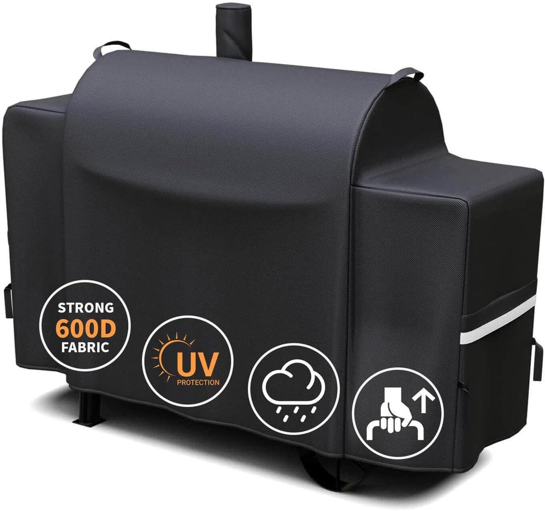 Grisun Grill Cover for Oklahoma Joe's Longhorn Combo Grill, Anti-Fade Waterproof BBQ Cover for Oklahoma Joe's Charcoal/LP Gas/Smoker Combo, Fabric Handle for Easy Put On and Take Off, 600D Polyester