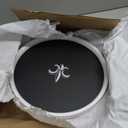 Kraftware Pastimes Collection 14" Round Serving Tray (Fleur De Lis, Black)