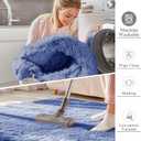 OLANLY 9x12 Machine Washable Large Area Rugs for Living Room, Bedroom, Soft Fluffy Shaggy Bedside Rug, Indoor Floor Carpet for Kids Girls and Boys, Dorms, Nursery, Home Decor Aesthetic, Denim Blue