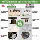 4-Light Bathroom Light Fixtures, Brown and Gold Modern Vanity Lights Over Mirror with Clear Glass Shade, Bathroom Wall Lamp for Mirror Kitchen Living Room Hallway Cabinet Porch Bedroom Reading room