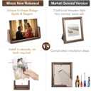Mixoo 4x6 Picture Frame 2 Pack - Rustic Wooden Picture Frames with Walnut Wood Base and High Definition Break Free Acrylic Photo Covers for Tabletop or Desktop Display (Horizontal + Vertical)