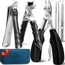 2026 Toenail Clippers for Seniors Thick Toenails, Angled Head Large Toe Nail Clippers for Thick Nails for Men, Heavy Duty Ingrown Toenail Clippers, Long Handle Slanted Nail Clippers Wide Jaw