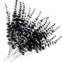 Tinsow 26 Pcs Black Artificial Eucalyptus Stems Faux Halloween Flowers Eucalyptuses Real Touch Leaf Centerpiece Home Decor (26, Black)