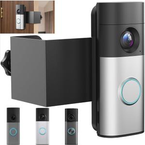 Anti-Theft Doorbell Mount Compatible with R-ing Battery Doorbell/Plus/Pro(2026 Model)/Tapo Video Doorbell, No Drill Adjustable Mounting Bracket Holder for Apartment Rentals, Enhanced Protection Mount