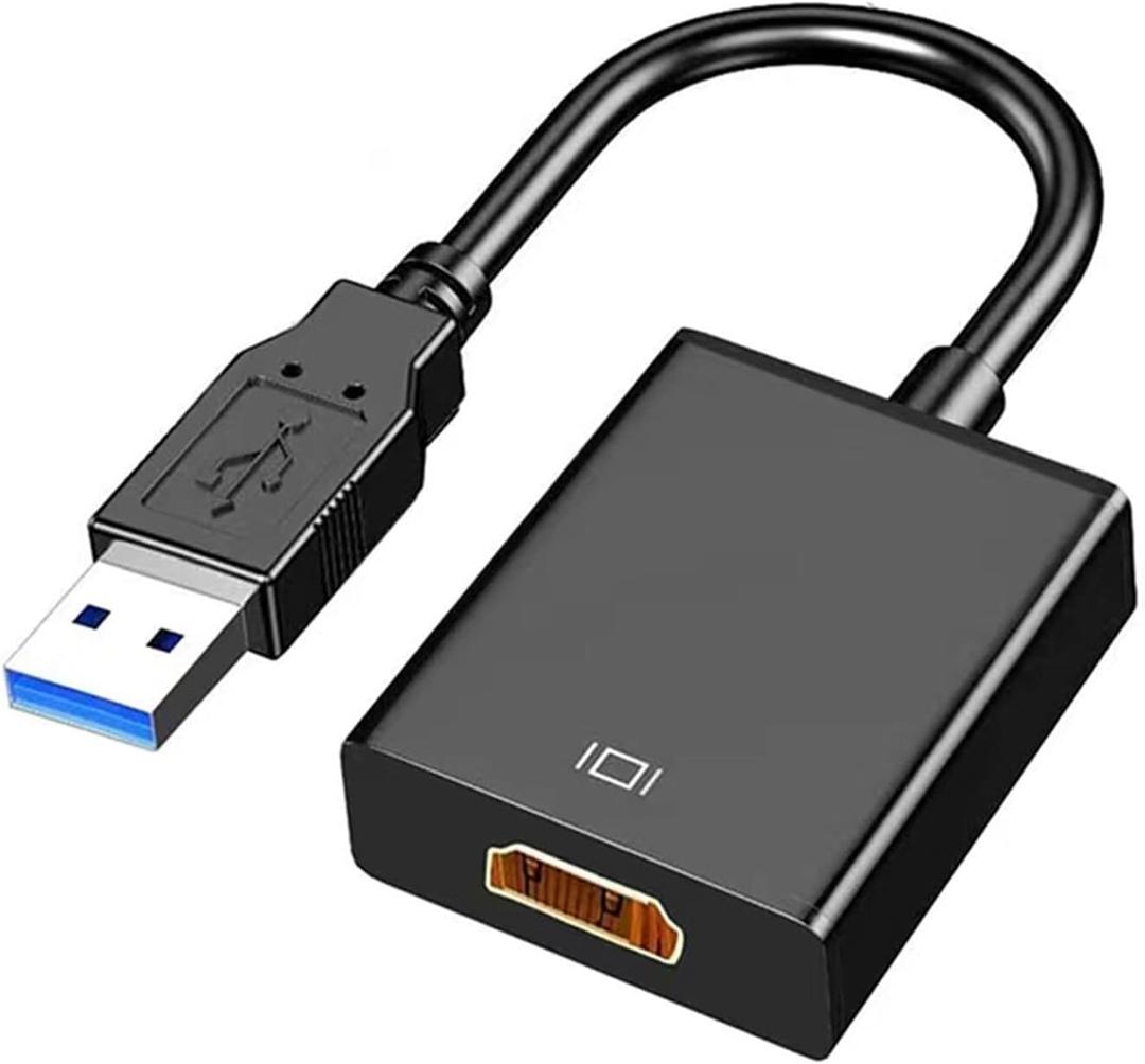 AKWOR USB to HDMI Adapter, USB 3.0 to HDMI 1080P Video Audio Converter Connect PC, Laptop to Monitor/HDTV/Projector, Support Windows Systems