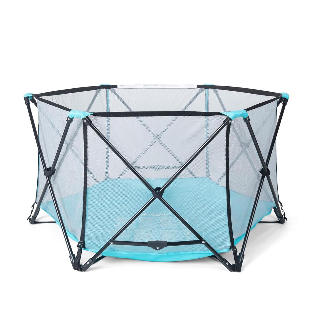 Regalo 48" 6-Panel My Play Portable Baby Play Yard, Aqua/Black