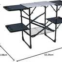 GCI OUTDOOR Slim-Fold Cook Station | Portable Folding Kitchen Table with a Heat Resistant Tabletop, 4 Side Tables & Storage Rack, Perfect for Picnics & Camping Trips, 52"d X 21"w X 32"h