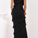 BTFBM Summer Dresses for Women 2026 Spaghetti Strap Bodcyon Solid Cocktail Wedding Guest Dress Fashion Clothing (Black) XS