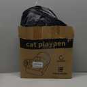 Portable Cat Playpen with Surround Tunnel, 2-Linked-Enclosed Areas, Ideal Cat Tent Outdoor or Cat Playpen for Indoor Cats Enclosed.Breathable Mesh Design for Indoor & Outdoor Use(Grey)