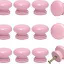 BokWin 20 Pack Pink Wood Drawer Knobs Mushroom Shape Cabinet Knobs Wooden Dresser Knobs Furniture Cabinet Pulls Handles