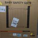 Mumeasy Baby Gate Extra Wide, 29.5"- 51.5" Pressure Mounted Dog Gate with Walk Through Door, Auto Close Pet Gate for Stairs,Doorways,House