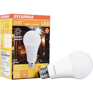 Sylvania Night Chaser LED A21 Light Bulb, 200W Equivalent, Efficient 22W, 10 Year, Non-Dimmable, Super Bright 3000 Lumen, Soft White - 1 Pack (40584)