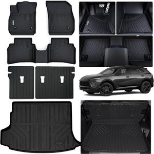WAYIDSS Floor Mats & Trunk Mat & Backrest Mat for 2021-2024 2025 Buick Envision 5 Seats,TPE All Weather Protection Car Floor Liners with Velcro Cargo Liners Covering The Backrest