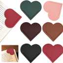 3 x 6 Pcs Leather Heart Bookmarks, Bookmarks for Women, Cute Heart Bookmark Corner, Book Marks for Teachers Students School Office Home Supplies