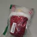 Unique Elf Christmas Tree Topper - Lighted Gnome with Red Sequin Hat, Sitting on Tree Topper for Christmas Decorations, Home Office, Party, Table, Shelf