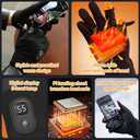 Electric Heated Gloves for Men & Women - Battery Work Touchscreen Thin Gloves for Working in Cold Winter Weather Rechargeable (Black, XL)