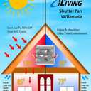 iLIVING 20" Shutter Exhaust Fan with Wireless Smart Remote Controlled Thermostat and Humidity, Variable Speed Wall Mounted Attic Vent Fan, Chicken Coop Ventilation, 3368 CFM, 5000 SQF Coverage Area