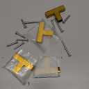 Cabinet Pulls Single Hole Cabinet Handles, 5 Pack Square Gold Bar Cabinet Pulls Drawer Cabinet Knobs Cupboard Hardware Cabinet Handles, Stainless Steel Single Hole Cabinet Knobs
