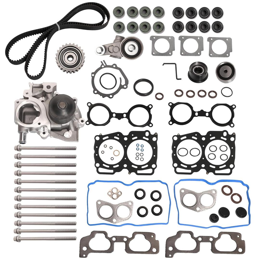 Head Gasket Set with Timing Belt Kit 2.5L, for Subaru Forester/Impreza/Legacy/Outback 2006-2011#OE TCKWP304A WP304K1C TKF006 TKF-006 AWK1309 HS26415PT-1(86pcs)