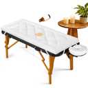 3inch Plush Lash Bed Topper Set  Waterproof Massage Table Topper, Cozy Pillow Top Mattress Fits Spa & Massage Tables For Esthetician Lash Artist,Includes White Massage Pad & Face Cradle Cover