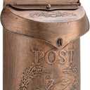 Metal Vintage Mailbox Wall Mount for Front Porch, Decorative Mailboxes for Outside, 15.5" H X 10.5" W X 4" D