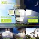 daphino 3000LM Solar Lights Outdoor with Motion Sensor,4 Head 270 Wide Angle Street Area Lights,IP65 Waterproof Security Lighting with 3 Modes(Remote,2 Pcs)