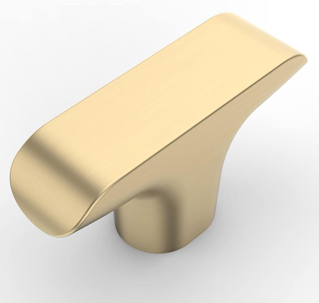 Amerdeco 10 Pack Brushed Brass Cabinet Knobs 2 Inch(50MM) Kitchen Cabinet Pulls Drawer Knob, Knob for Dresser Drawers, Knobs and Pulls for Bathroom Cabinets