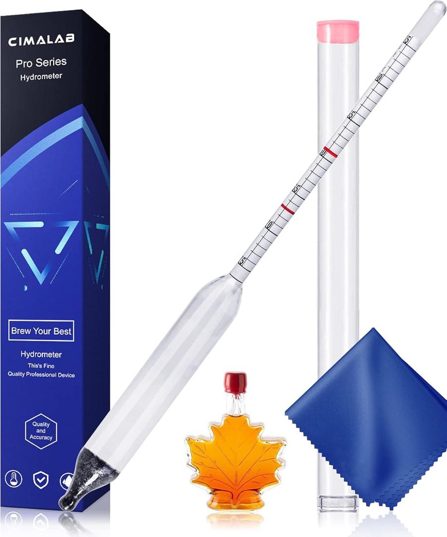 Cimalab Maple Syrup Hydrometer, Accurate Hydrometer for Maple Syrup Making, Hydrometer Maple Syrup Supplies with Brix & Baume Scales, Syrup Hydrometer for Measure Sugar Content in The Syrup Sap