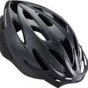 Schwinn Thrasher Helmet for Adults, Size 58-62 cm for Riders Ages 14+, Microshell, Adjustable Dial & Straps, Interior Padding, Air Vents, Lighted or Unlit, Visor, Adult Bike Helmet (Black)