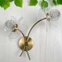 Flower Shaped Wall Sconce, LED Elegant Wall Light, Dimmable Gold Wall Mount Lamp for Mirror, Bedroom, Hallway (2 Light)