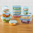 Snapware Glass Total Solutions (12-Pack) Food Storage Containers Set, (1, 2 & 4 Cup), Airtight & Leakproof Plastic Locking BPA-Free Lids, Freezer Dishwasher Microwave Safe