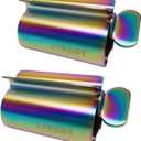 XYKEEY Toothpaste Tube Squeezer - Set of 2 Toothpaste Squeezer Rollers, Metal Toothpaste Tube Wringer Seat Holder Stand (Iridescent)