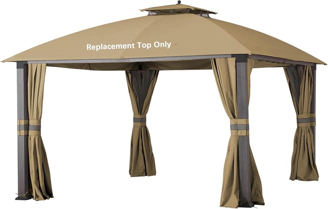 10X12 Replacement Gazebo Top for Eagle Brooke Gazebo Model A101007600, A101007603, A101007604 (Beige)