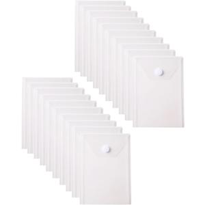 6''x4'' Vertical Plastic Envelopes Hook Loop Closure Coupon Receipt Storage Holder 20 Pack