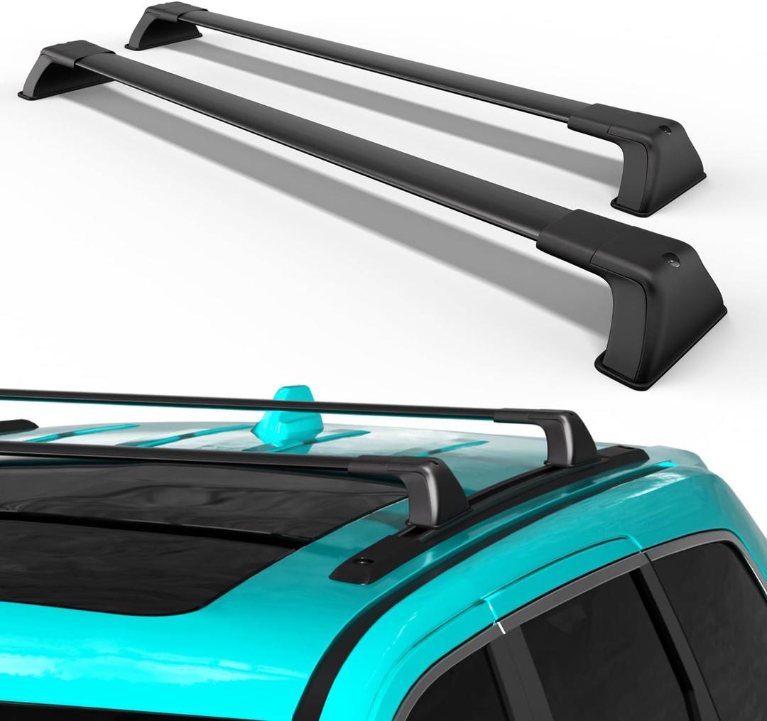 260lb Roof Rack Cross Bars for 2011-2021 Jeep Grand Cherokee (ONLY FIT Factory Grooved Side Rails), Matte Black Heavy Duty Aluminum Cargo Crossbar