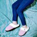 Women's home slippers Unisex home slippers Daily warm memory cotton flat bottom anti slip plush lining slippers (7-7.5 Women/7.5-8 Men, Purple)