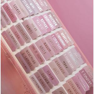 UPAFEXXI-Laminated Bible Tabs (Rose Gold Foil Embossed Lettering), Bible Tabs for Women and Men, Reposition Large Print Stickers, Easy to Read and Apply, 80Chapters Labels for Easy Navigation(Pink)