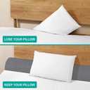 Vekkia King Bed Wedge Pillow for Headboard Gap, 0–6" Gap Filler with Side Pockets & Washable Cover, Gray 76"x10"x6"