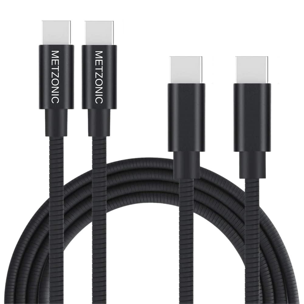 USB C Cable 2 Pack, Type C to Type C Metal Braided Fast Charge Cable 6.6 Feet PD 65W Fast Charge Data Sync Transfer Cord