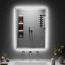 LED Bathroom Mirror, 24"x32" Vanity Mirror with Lights, IP44 Enhanced Anti-Fog, 3 Colors Dimmable, Backlit, Memory Function, Led Mirror with Light for Bathroom, Horizontal/Vertical