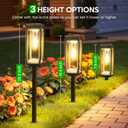 WdtPro 8 Pack Tall Solar Pathway Lights Outdoor, Bright Solar Powered Garden Lights Waterproof, Auto On/Off, Up to 15H Outdoor Lighting for Lawn Patio Walkway Driveway Path Yard Decor