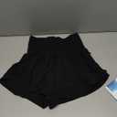 Ruffle Skirt Overlay Athletic Shorts for Women - High Waisted Flowy for Workout Running Tennis with Zip Pocket, Black , Size XXS