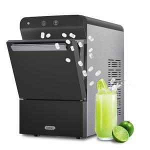 Gevi V2.0 Countertop Ice Maker 38lbs/24H, Ice Maker Nugget with Stainless Steel Housing, Chewable Pellet Ice Maker with Pour Water Refill, Self-Cleaning &Energy-Efficient, Black (17.3"D x 9.7"W x 16.7"H)