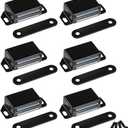 WOOCH Magnetic Door Catch - 30lb High Magnetic Stainless Steel Heavy Duty Catch for Kitchen Bathroom Cupboard Wardrobe Closet Closures Cabinet Door Drawer Latch (2.1 in Black, 6-Pack)