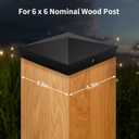 Azdele 6x6 Heavy Duty Aluminum Pyramid Post Caps Cover (Actual 5.5" x 5.5" Wood Post), with Matte Finish Powder Coated Surface, for Fences Wood Post of Decks or Corridors, Black 4Pack