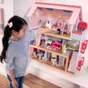 KidKraft Chelsea Doll Cottage Wooden Dollhouse with 16 Accessories, Working Shutters, for 5-Inch Dolls, 25"l X 13"w X 28"h