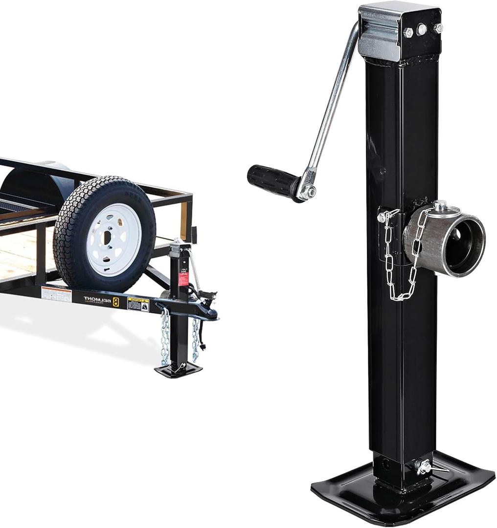 8000 lbs Swivel Trailer Jack, Weld-On Pipe Mount Tongue Jack,28.6" Vertical Travel, Adjustable Drop Leg, for Utility Trailers, Yacht Trailers, Boat Trailer Jack