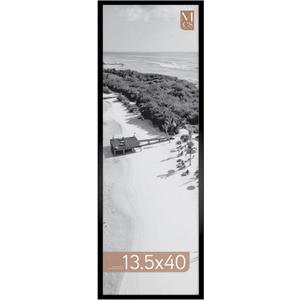MCS Foundation 13.5x40 Poster Frame Traditional Black, Vertical & Horizontal Wall Hanging Large Picture Frame for Photos, Panoramics, Posters & Art Prints (1-Pack)